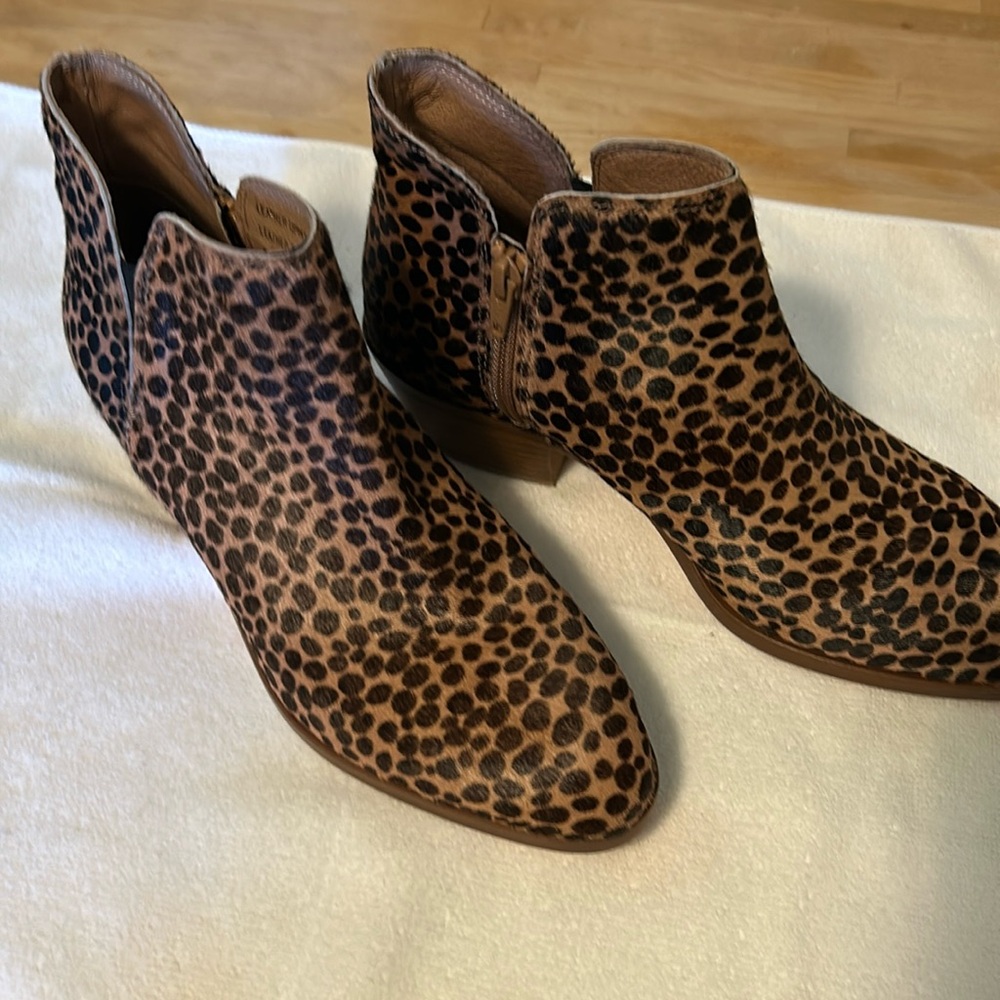 Garnett Hill Animal Print Alessandra Italian Calf Hair Ankle Boots